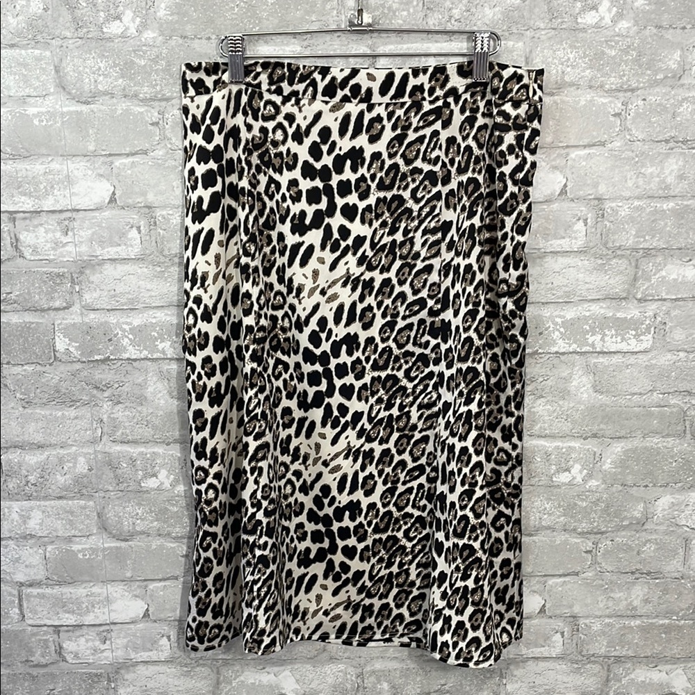 Sugarlips Black and Cream Animal Print Midi Skirt